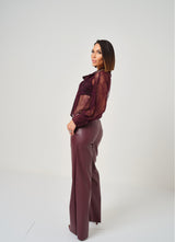 Pantalone bordeaux in ecopelle FEDERICA BI