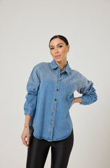 Camicia in denim e cristalli FEDERICA BI