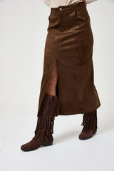 Gonna lunga in eco suede FEDERICA BI