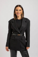Blazer nero doppiopetto FEDERICA BI