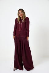 Pantalone in panno bordeaux FEDERICA BI
