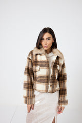 Giacca tartan beige FEDERICA BI