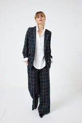 Pantalone tartan blu notte FEDERICA BI