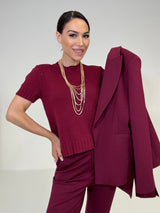 Pantalone in punto milano bordeaux FEDERICA BI