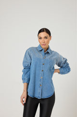 Camicia in denim e cristalli FEDERICA BI