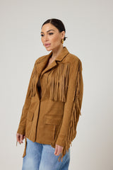 Giacca in ecosuede frange FEDERICA BI