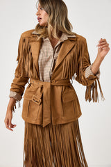 Giacca in suede biscotto FEDERICA BI