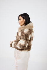 Giacca tartan beige FEDERICA BI