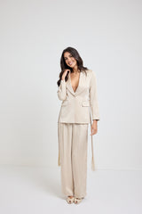 Tailleur in raso beige FEDERICA BI