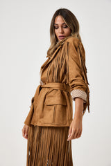 Giacca in suede biscotto FEDERICA BI