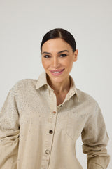 Camicia in denim e cristalli FEDERICA BI