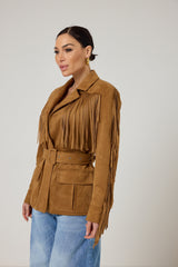 Giacca in ecosuede frange FEDERICA BI