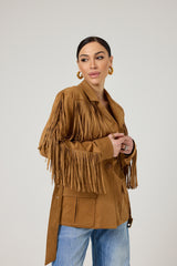 Giacca in ecosuede frange FEDERICA BI