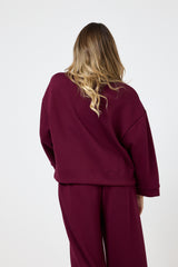 Completo tuta in punto Milano bordeaux FEDERICA BI