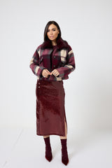 Giacca tartan bordeaux FEDERICA BI