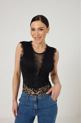Body nero in pizzo nero FEDERICA BI