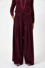 Pantalone in panno bordeaux FEDERICA BI