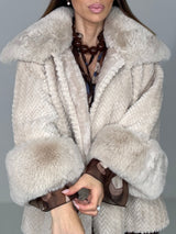 Giacca beige in ecopelliccia FEDERICA BI