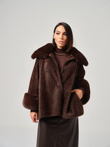 Giacca marrone in ecopelliccia FEDERICA BI