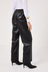 Pantalone nero in ecopelle FEDERICA BI