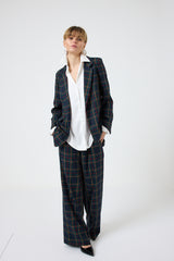 Pantalone tartan blu notte FEDERICA BI