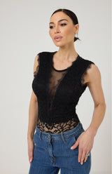 Body nero in pizzo nero FEDERICA BI