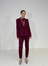 Pantalone in punto milano bordeaux FEDERICA BI