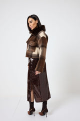 Giacca tartan marrone FEDERICA BI