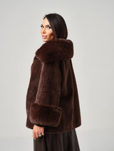 Giacca marrone in ecopelliccia FEDERICA BI