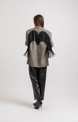 Blazer principe di Galles frange nere FEDERICA BI