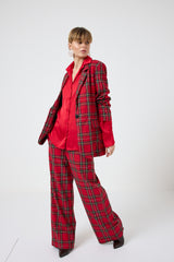Pantalone tartan rosso FEDERICA BI