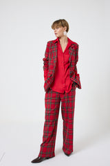 Pantalone tartan rosso FEDERICA BI