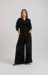 Completo in velluto nero FEDERICA BI