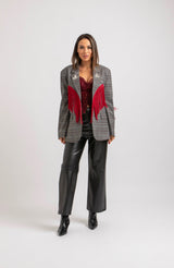 Blazer principe di Galles frange rosse FEDERICA BI
