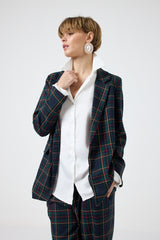 Pantalone tartan blu notte FEDERICA BI