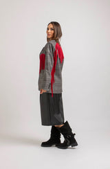 Blazer principe di Galles frange rosse FEDERICA BI