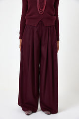 Pantalone in panno bordeaux FEDERICA BI