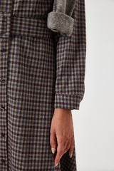 Abito a quadri spilla fiore FEDERICA BI