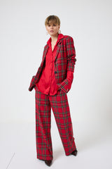 Pantalone tartan rosso FEDERICA BI
