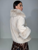 Giacca beige in ecopelliccia FEDERICA BI