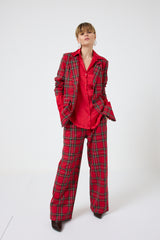 Pantalone tartan rosso FEDERICA BI