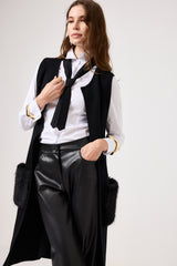 Pantalone nero in ecopelle FEDERICA BI