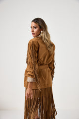 Giacca in suede biscotto FEDERICA BI