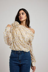 ACQUISTA IL TOTAL LOOK: Body in chiffon e Denim blu palazzo FEDERICA BI