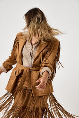 Giacca in suede biscotto FEDERICA BI