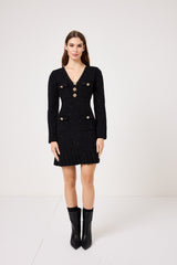 Abito elegante nero bottoni oro FEDERICA BI