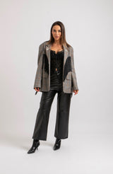 Blazer principe di Galles frange nere FEDERICA BI