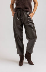 Pantalone in ecopelle moro FEDERICA BI