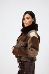 Giacca tartan marrone FEDERICA BI