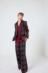 Pantalone tartan nero FEDERICA BI